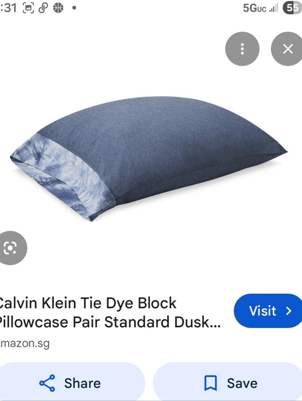 Calvin Klein Dusk Blue Tie-Dye Accent Pillowcases